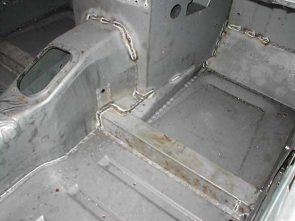 MG Midget transmission tunnel welds