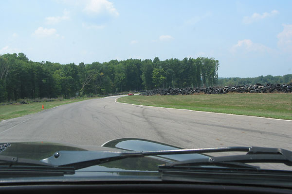 The track, as seen from Peter Smith's passenger seat