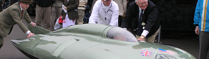 MG's Roaring Raindrop EX181 at the Goodwood Revival (photo by Bob Elwin)