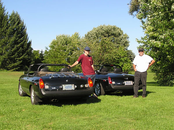 Carol Harvey: Martyn and Graeme out for a drive in matching MGB-V8s