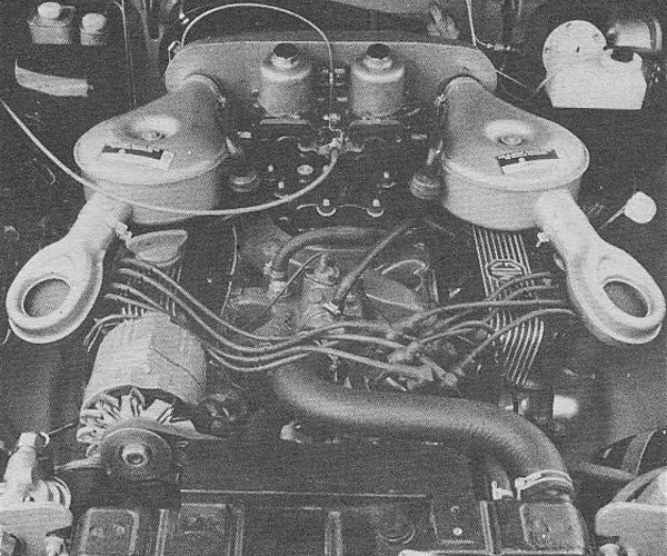 MGB GT V8's Rover 3.5 litre aluminium V8 engine