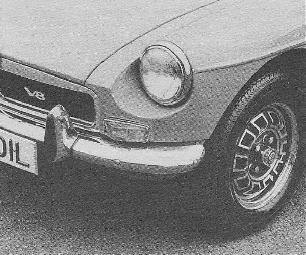 MGB GT V8 badging and special Dunlop wheels