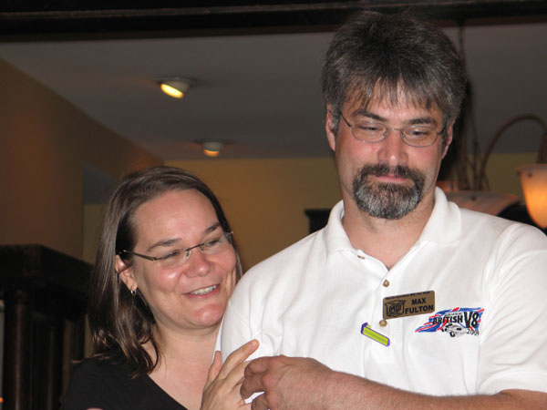 Max and Emily - our gracious hosts and hostess - relax as a wonderful party begins to wind down.