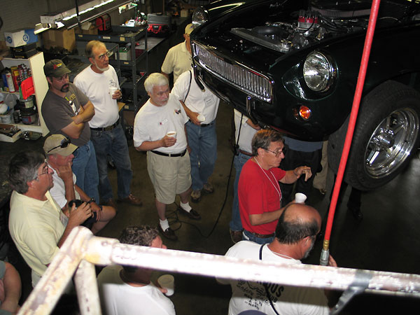 Dan Masters' points out subtleties of Fast Cars MGB front suspension.