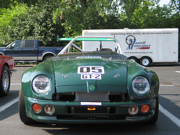 Phil Leonard's MG RV8 race car has been built to compete in SCCA's GT2 class.