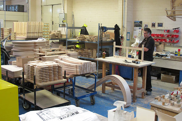 Wood formed in bag presses.