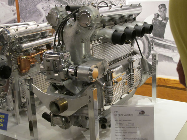 Offenhauser Meyer-Drake high tower 270cid four cylinder engine.