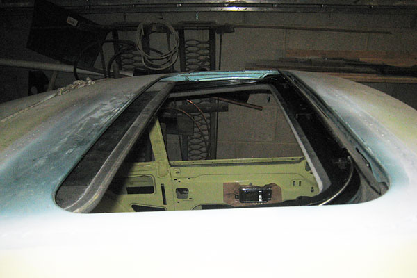 Nissan Micra sunroof frame, welded into place.