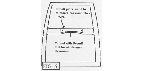 Figure 6: Air cleaner and hood clearance