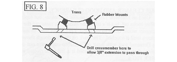 Figure 8: Modifying the transmission crossmember.