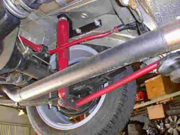 MGB telescoping rear shock and traction bar