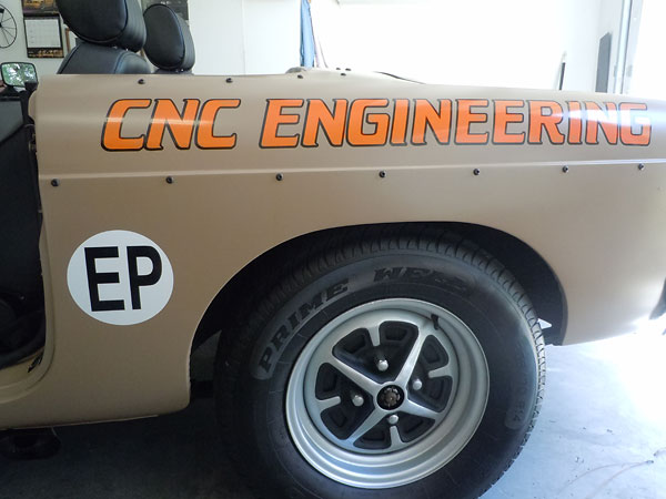 CNC Engineering decal. E Production racing class decal.