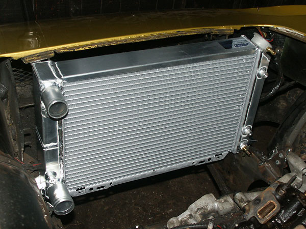 Trial installation of the alloy crossflow radiator.