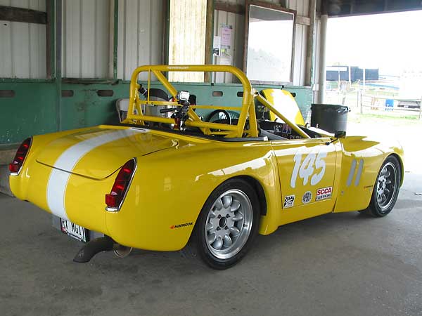 Custom MG Midget roll structure Notice the shock absorber mounts