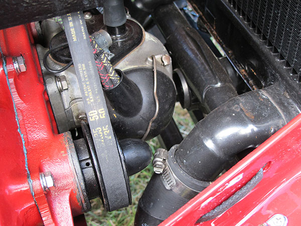 Passenger-side Ford 60 water pump.