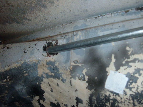 steel conduit under fender