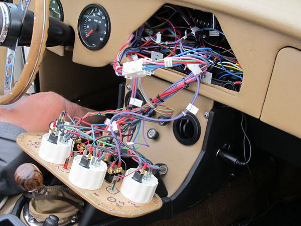 Dashboard construction and wiring conceived for ease of service.
