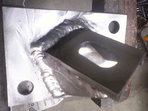 Custom fabricated engine mount, welded up.
