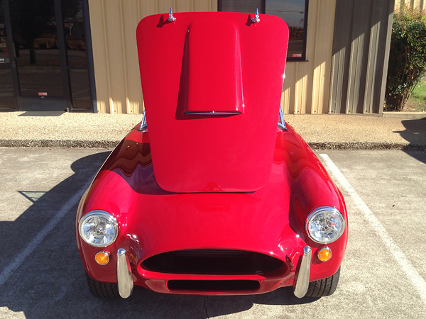 Factory Five Cobra hood, modified and reversed to look like an original Cobra.