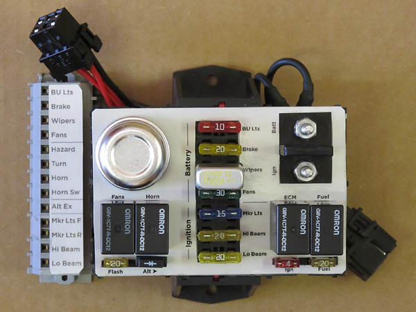 Fuse and relay center (top view).