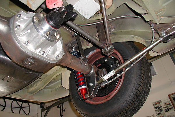 Trial installation of the Fast Cars 3-link rear suspension.