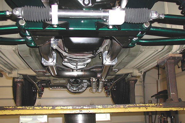 Overview of the custom stainless steel exhaust system.