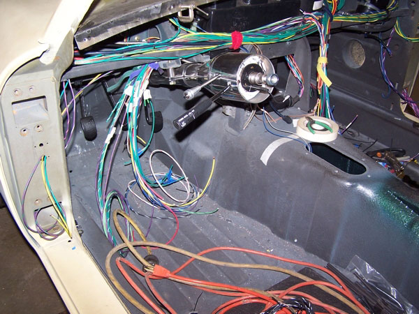 Laying in the Advance Auto-Wire wiring harness.