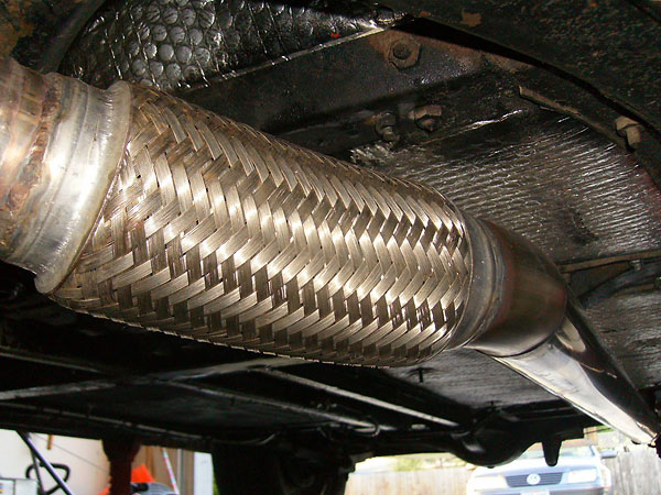 Braided stainless steel flex coupling for the exhaust.