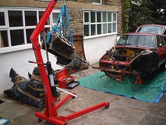 trial fitting the Rover V8
