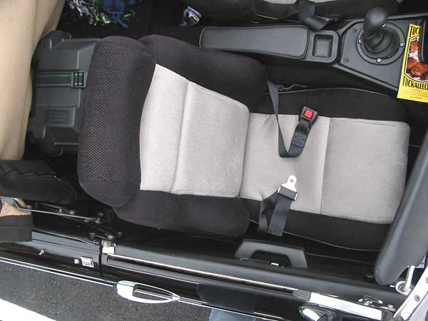 Fiero seats with custom upholstery. RCI Shoulder harnesses.