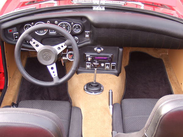 MG's Abingdon pillow dashboard. Note Powerglide two speed shifter.
