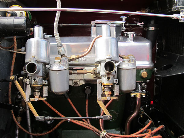 Twin S.U. HV2 carburetors.