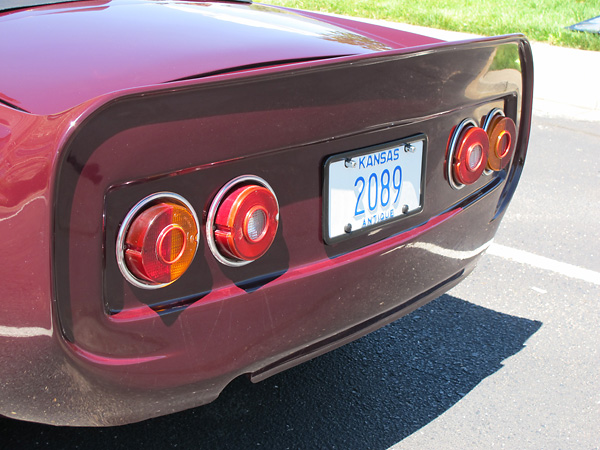 Kammback rear styling treatment reflects Ferrari 250 GTO inspiration.