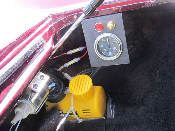 Pneumatic pump for air bag front suspension.
