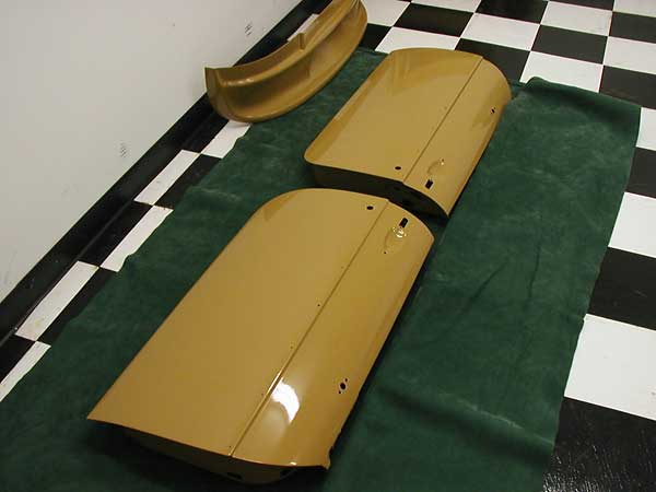 repainted MGB doors and ST Special Tuning spoiler