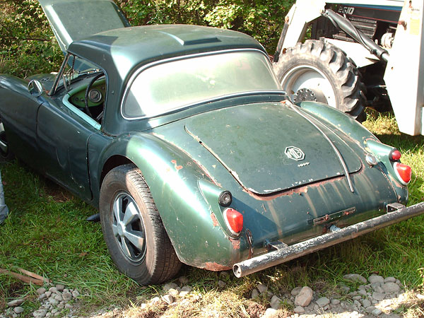 Stylish fiberglass MGA hardtop.