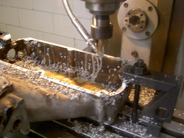 Thirdly, milling 7mm off the bottom surface of the plenum cover.
