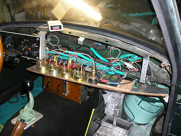 Easy access to wiring behind the custom dashboard.