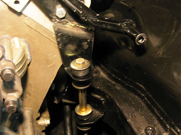The upper engine stabilizer bracket was combined into the alternator bracket.