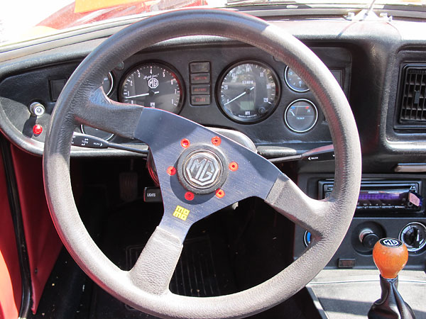 Momo steering wheel. Speedhut electronic tachometer and speedometer.