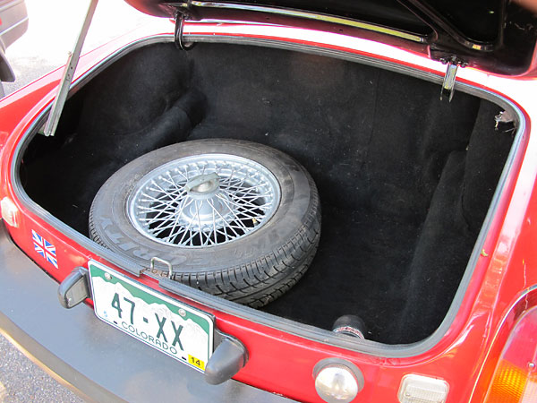 Spare tire storage.