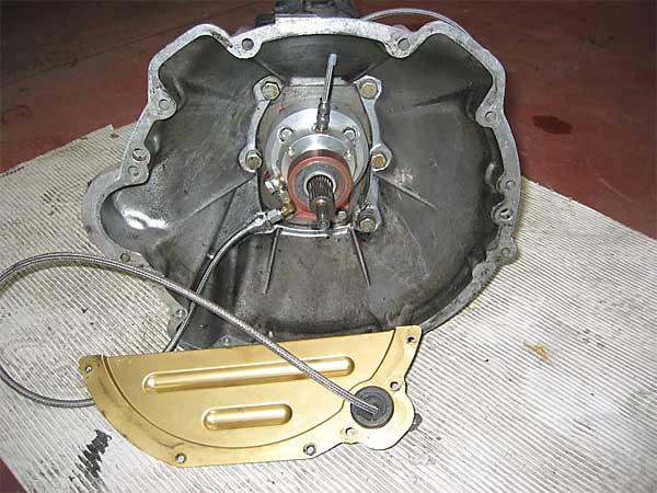 Rover 5-Speed bellhousing showing blanking plate and hydraulic throw-out bearing