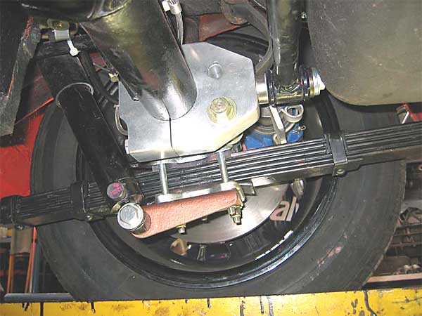 Panhard rod, disk brake, caliper and gas shock