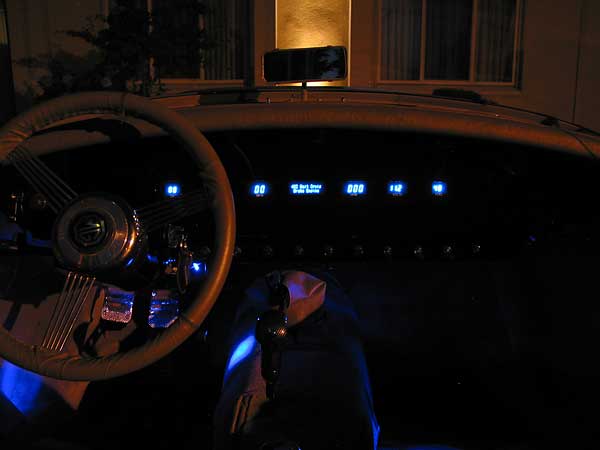 nighttime view of the Dakota Digital Electronic gauges