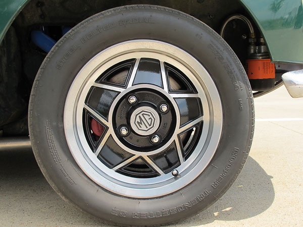 These MGB LE wheels have been powder-coated black and silver.