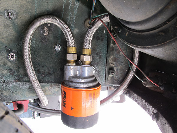 Remote oil filter mount.