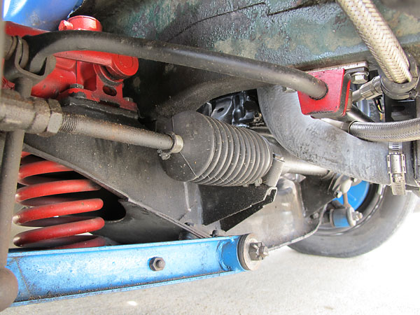 Stock MGB suspension parts were painted to accentuate the different components.