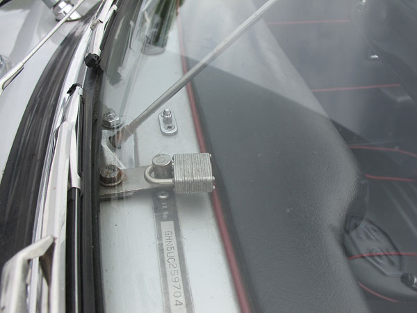 This padlock was added to facilitate securing a radar detector.