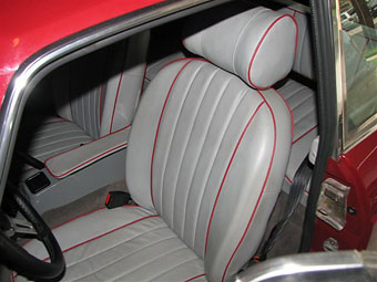 Prestige Leather gray leather seat upholstery