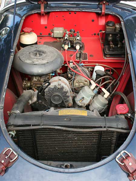 Mazda 12A Wankel rotary engine in an MGA